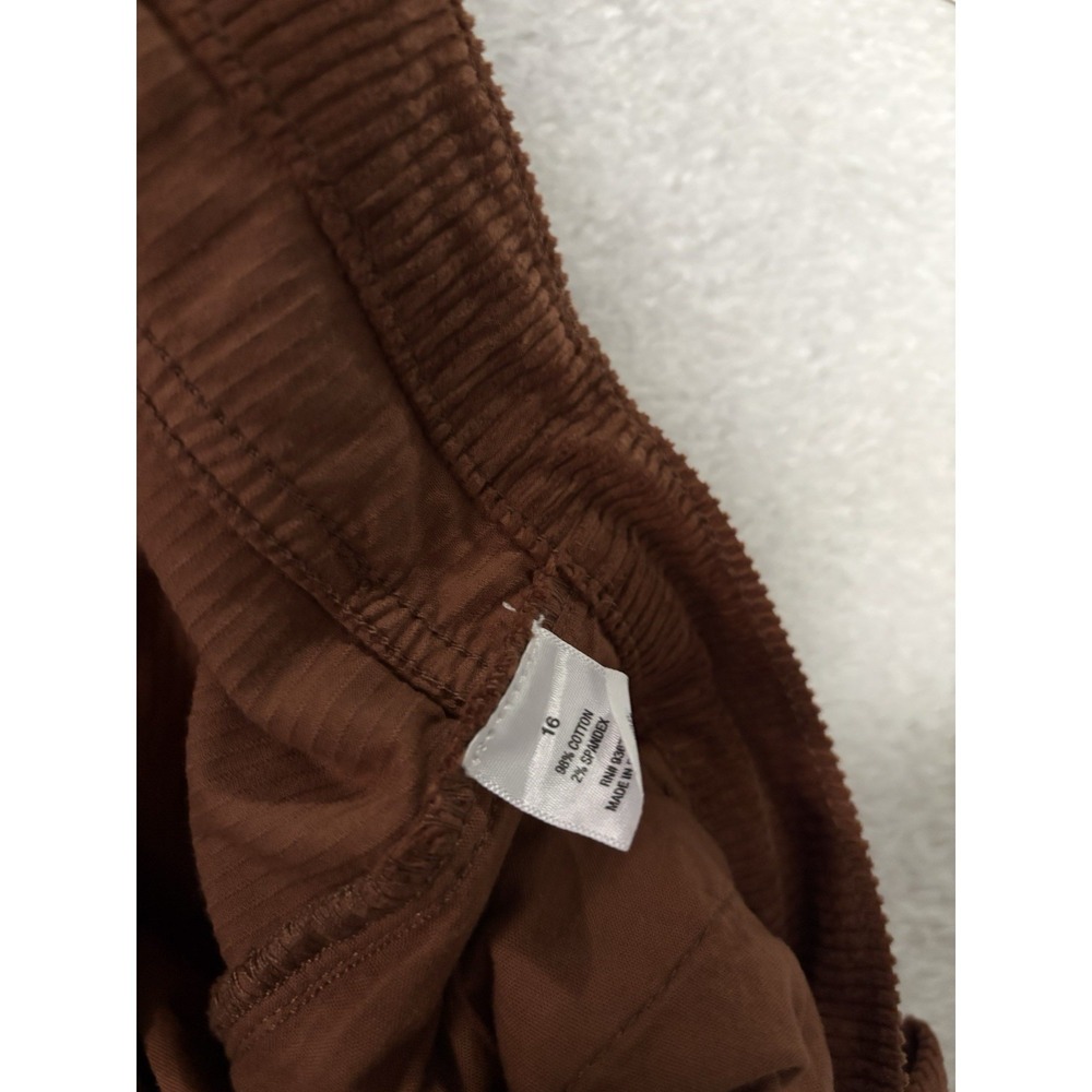New Ana A New Approach High Rise Wide Leg Brown Corduroy Pants Size 16 Stretch - Picture 8 of 9